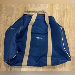 Blue Burberry Fragrance Duffle Bag Sports Travel Tote Luggage
